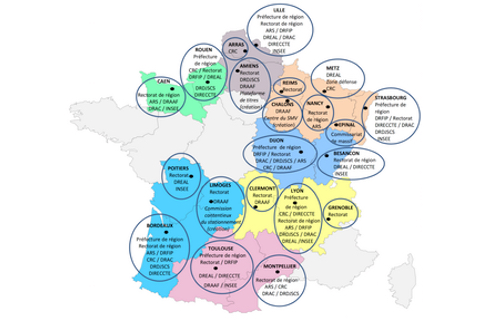 Carte generale des sieges au 31 juillet 2015