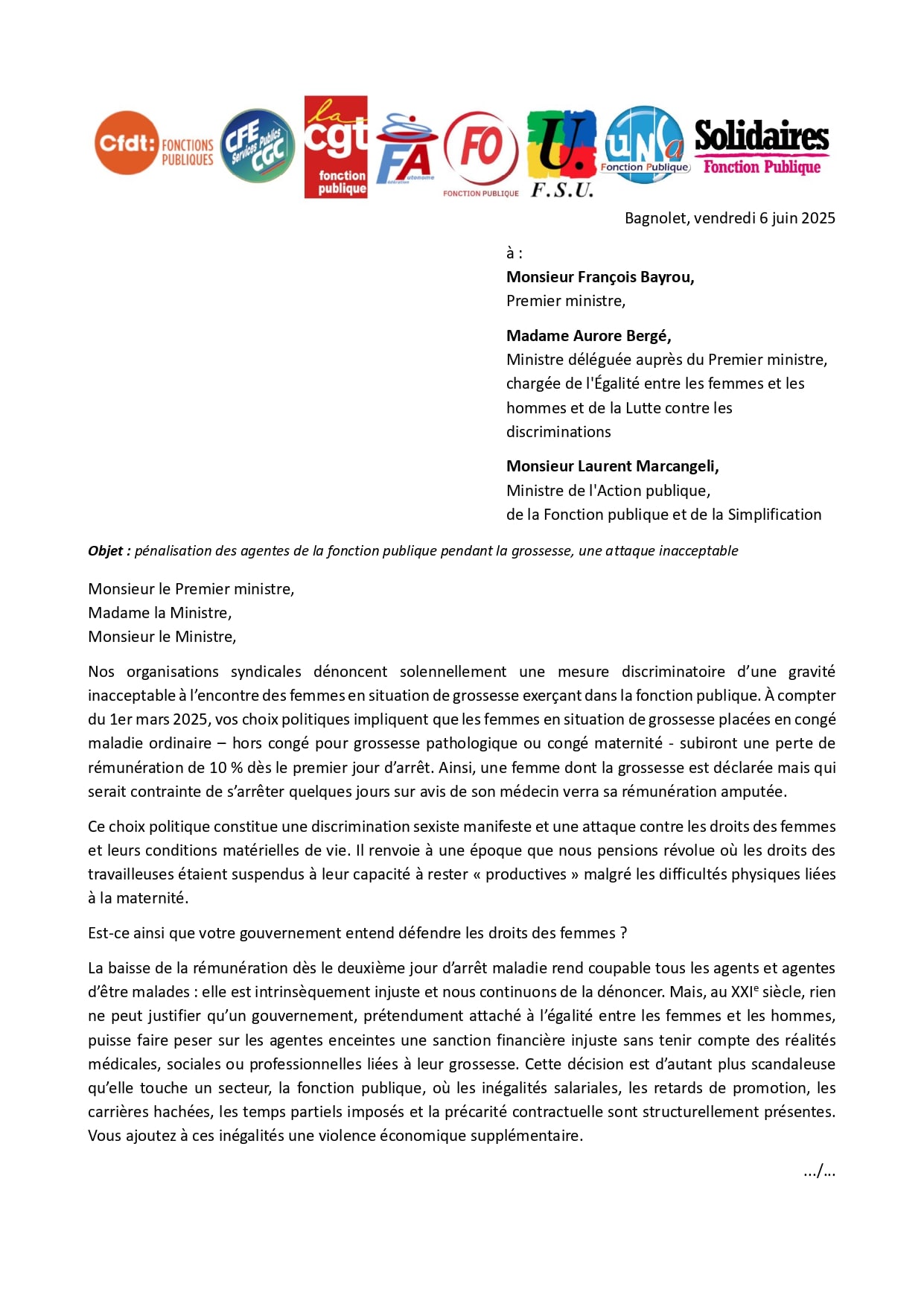 Pénalisation des agentes de la fonction publique pendant la grossesse P1
