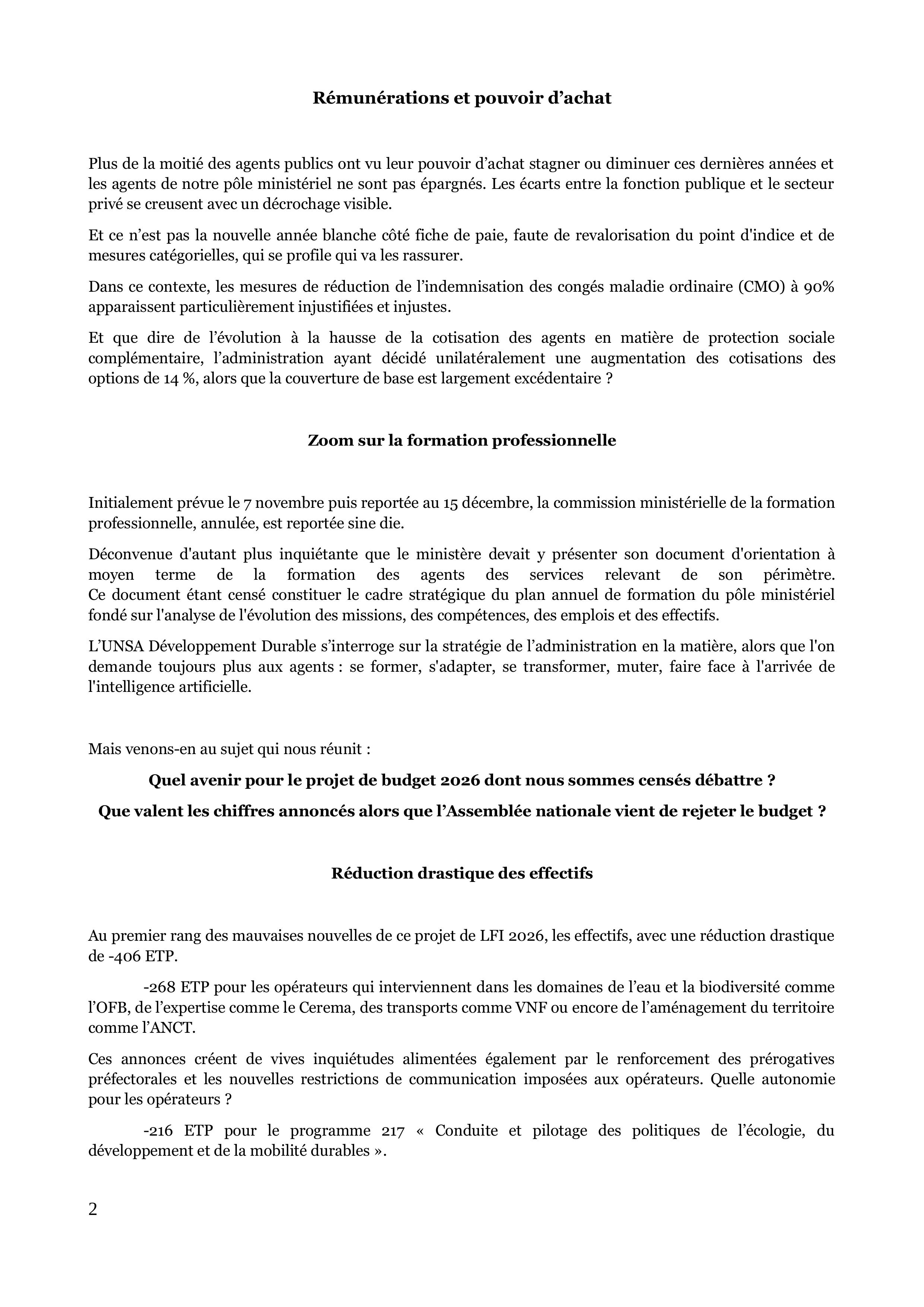 DL CSAM Budget 27 novembre 2025 UNSA DD p2