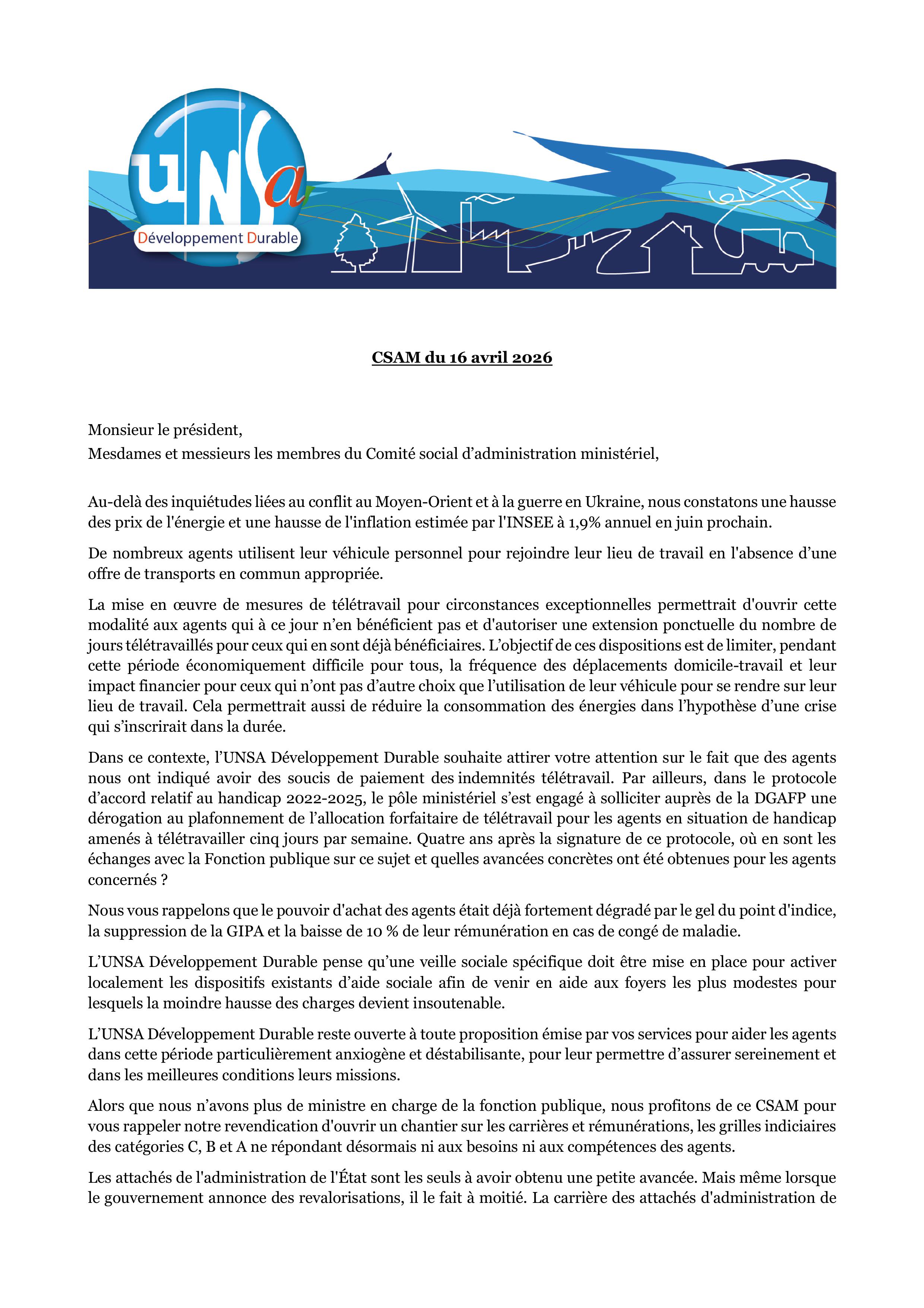 Déclaration CSAM page 1