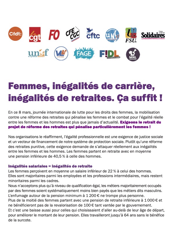 Tract intersyndical 8 mars 2023